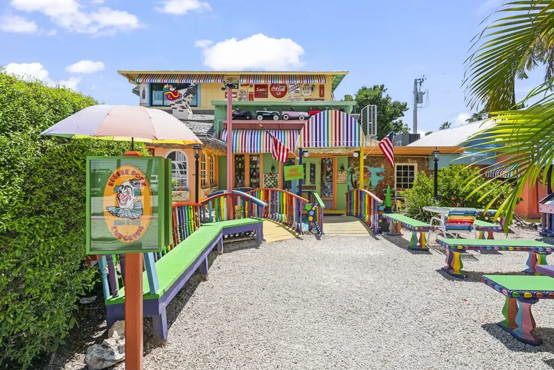 The colorful Bubble Room restaurant on Captiva